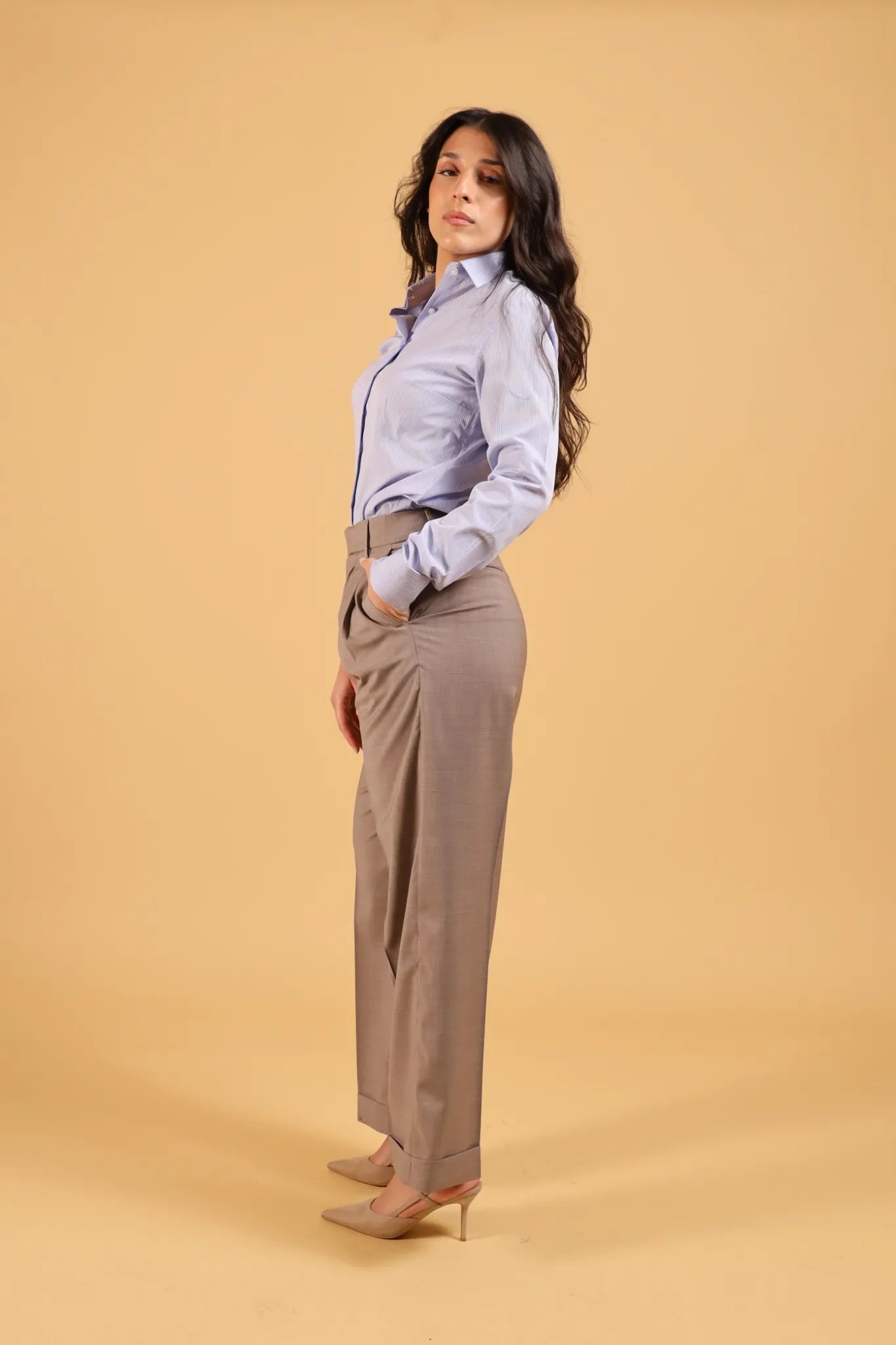 BRIGLIA 1949- WHITE PANTS NOCCIOLA