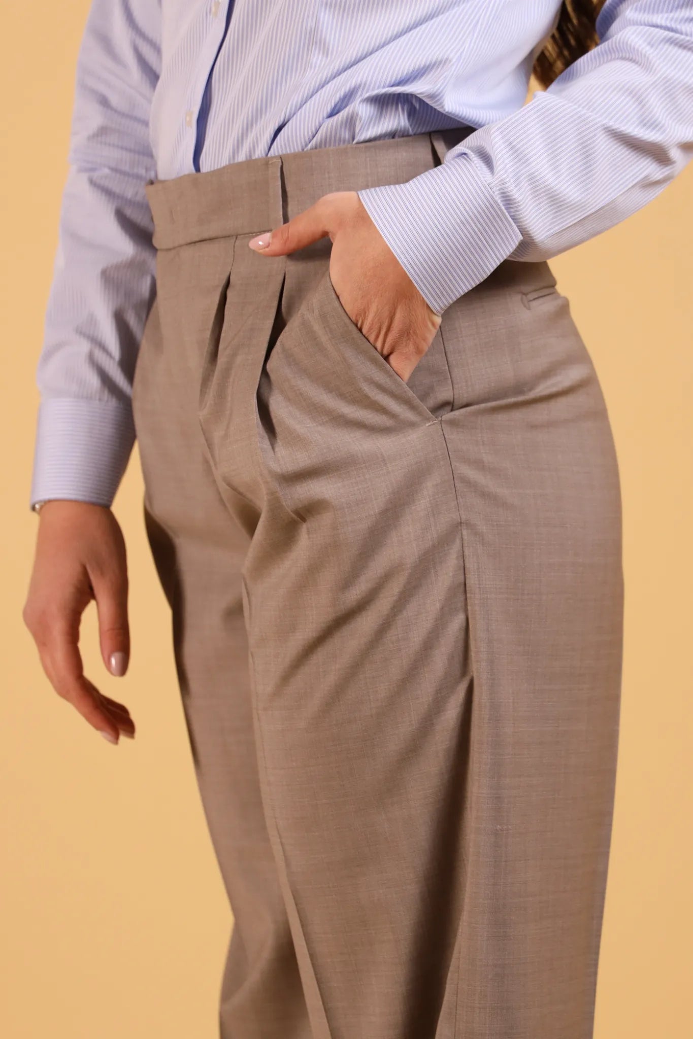 BRIGLIA 1949- WHITE PANTS NOCCIOLA