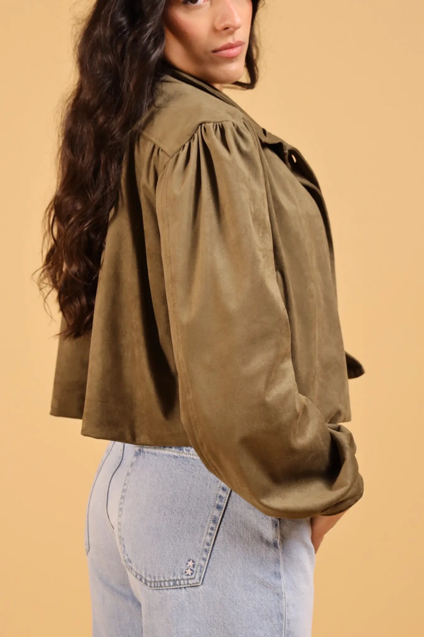 DELLE-GIACCA SUEDE VERDE