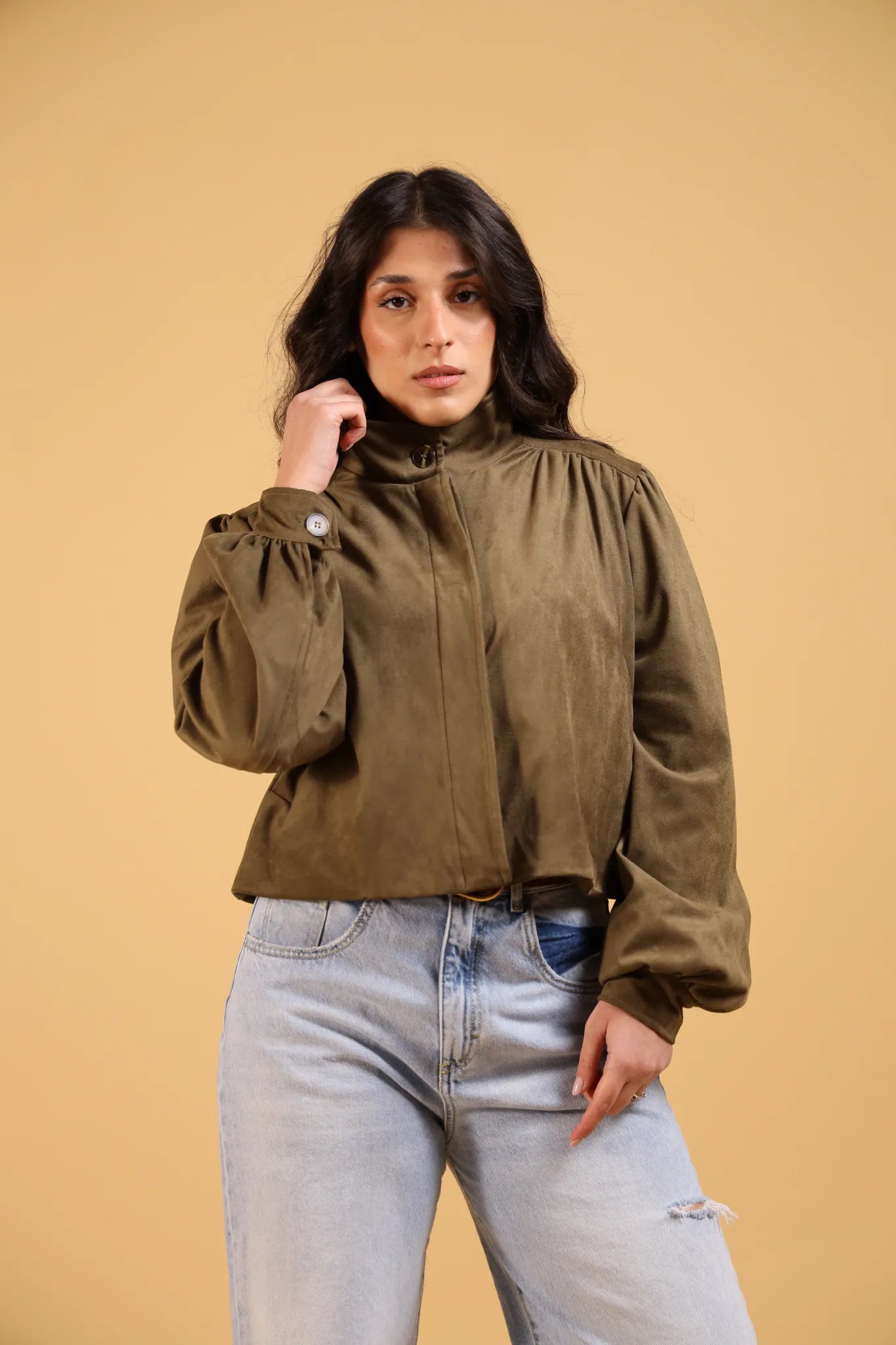DELLE-GIACCA SUEDE VERDE