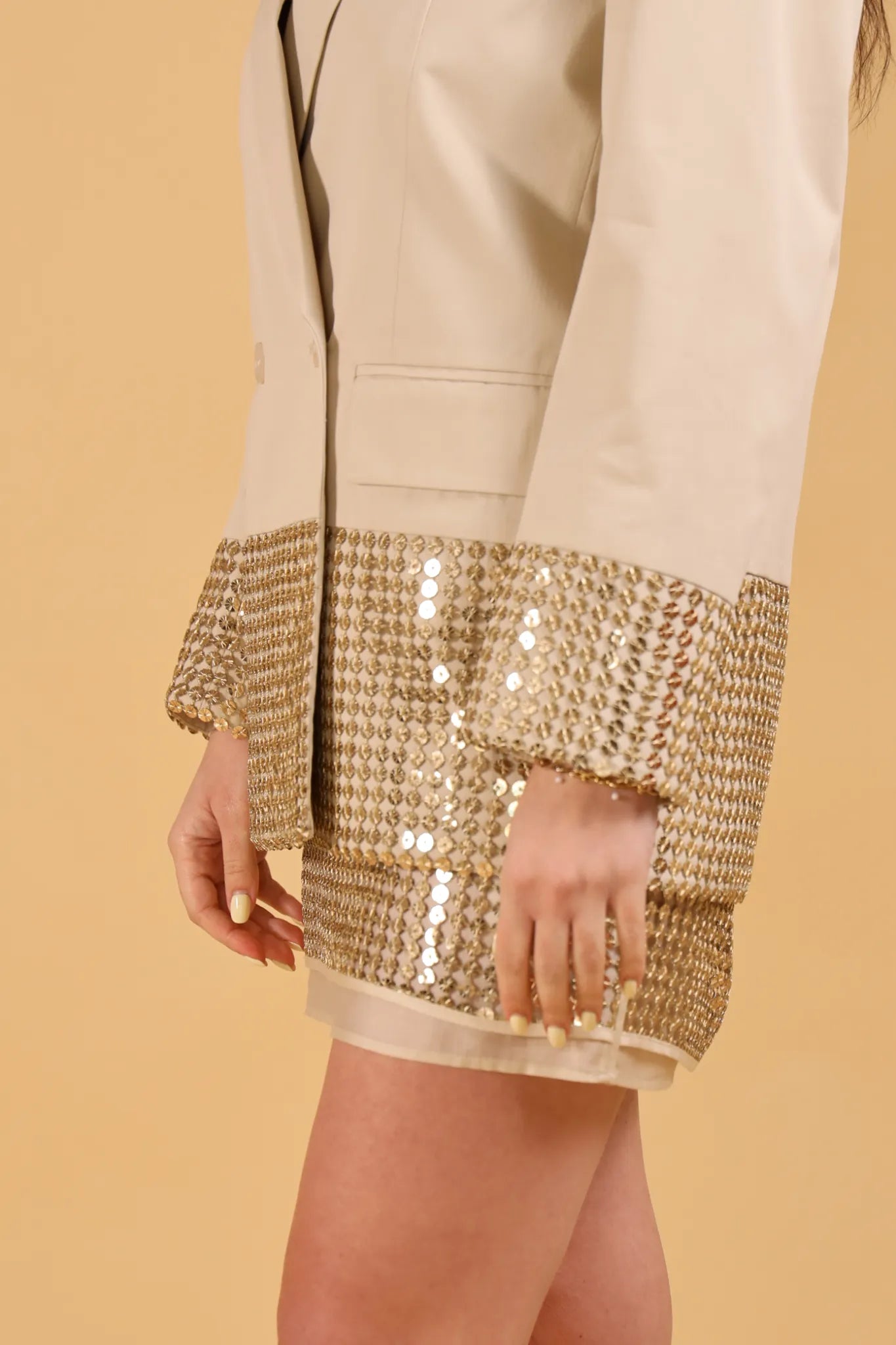 ISABELLE BLANCHE-BLAZER PAIETTE ORO