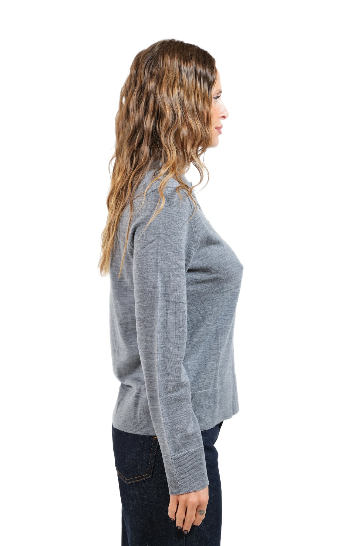 THEA-POLO LANA MERINO GRIGIO