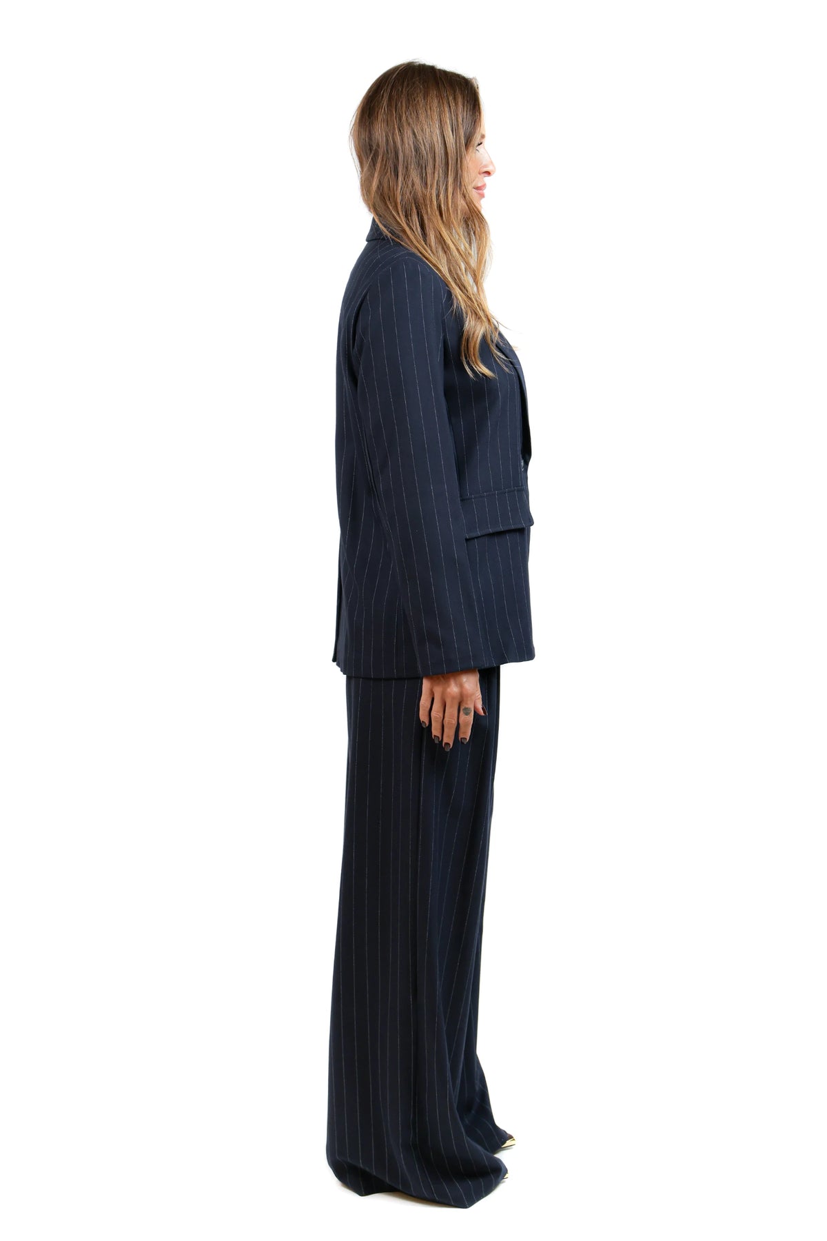 AL-TAILLEUR GIACCA MONOPETTO BLU RIGATO