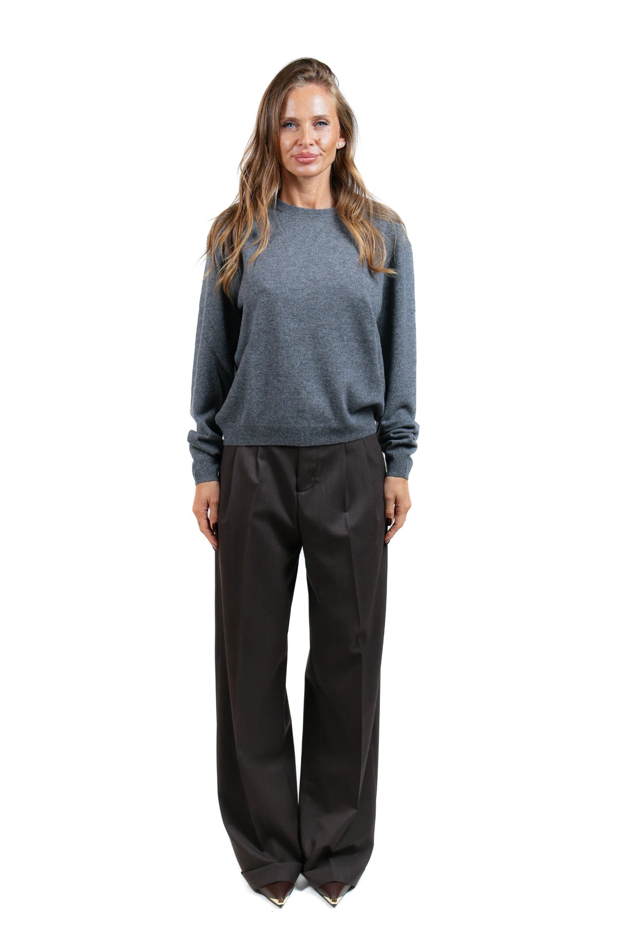 MAFERA26-PULL MERINO GIROCOLLO GRIGIO