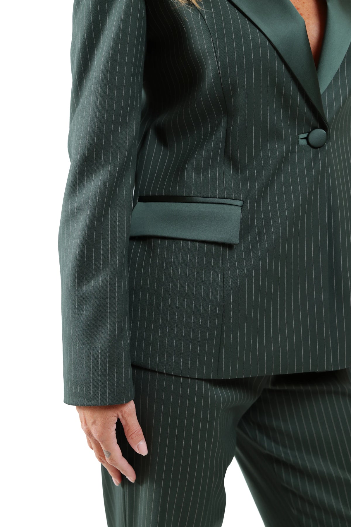 MR TAILORING-GESSATO MONOPETTO RIGA VERDE