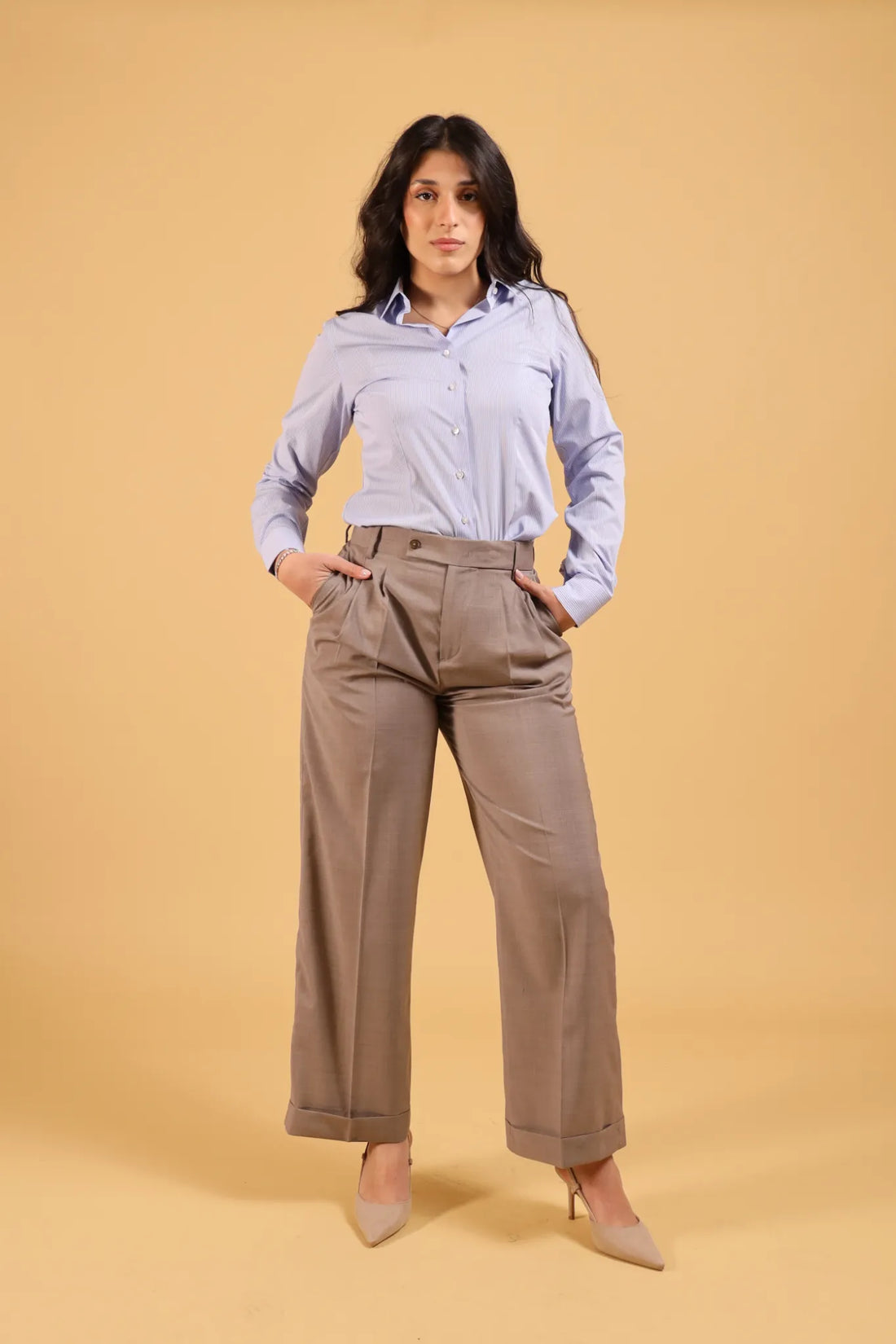 BRIGLIA 1949- WHITE PANTS NOCCIOLA