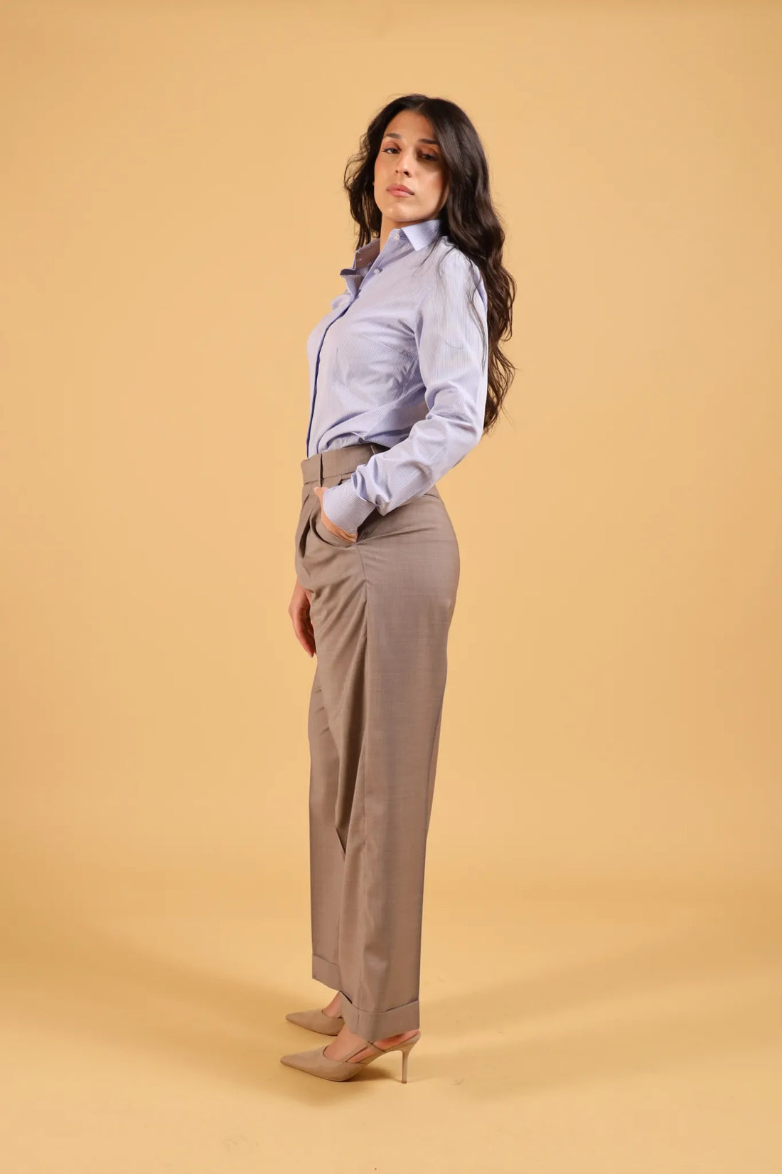 BRIGLIA 1949- WHITE PANTS NOCCIOLA