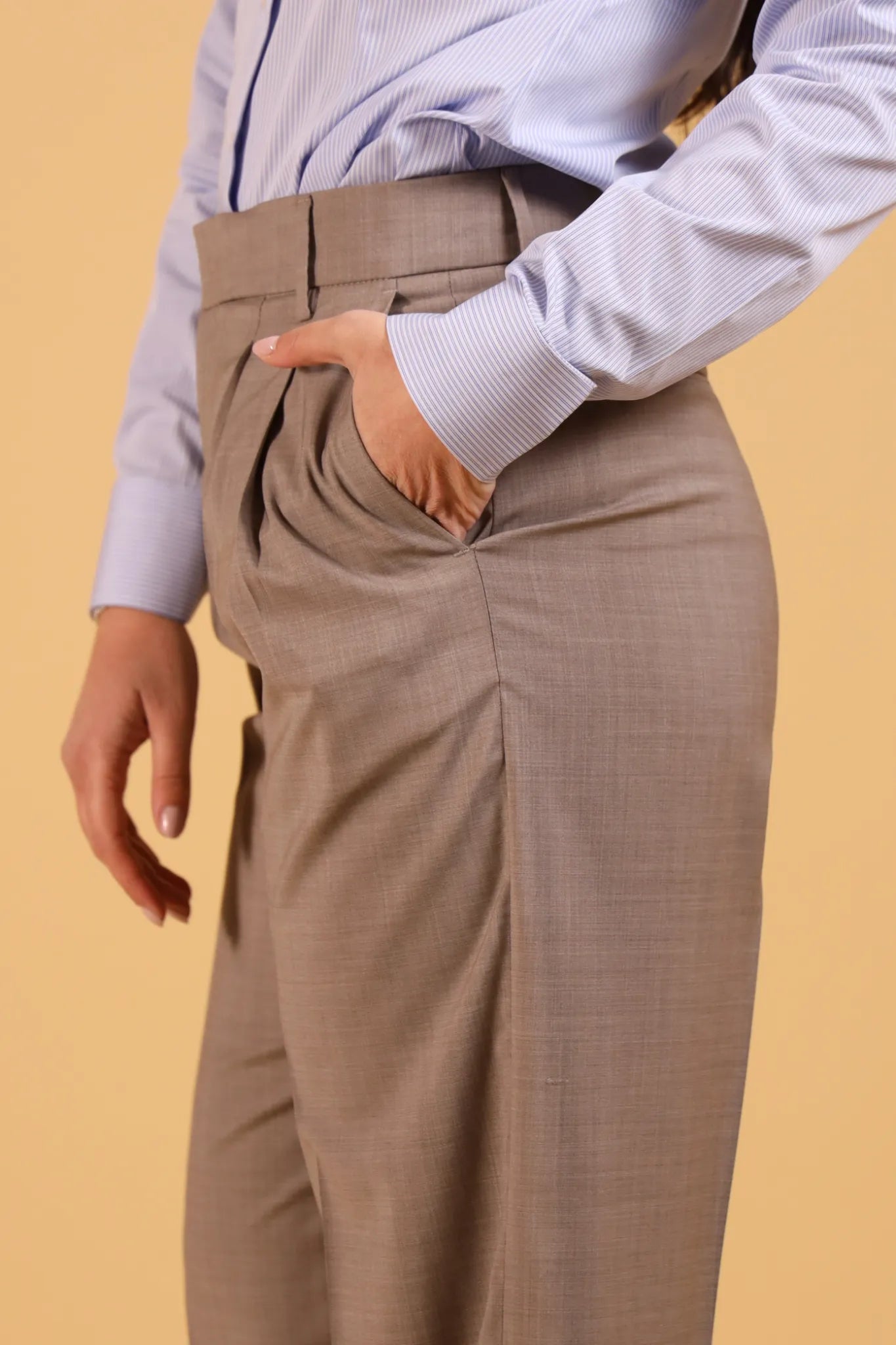 BRIGLIA 1949- WHITE PANTS NOCCIOLA