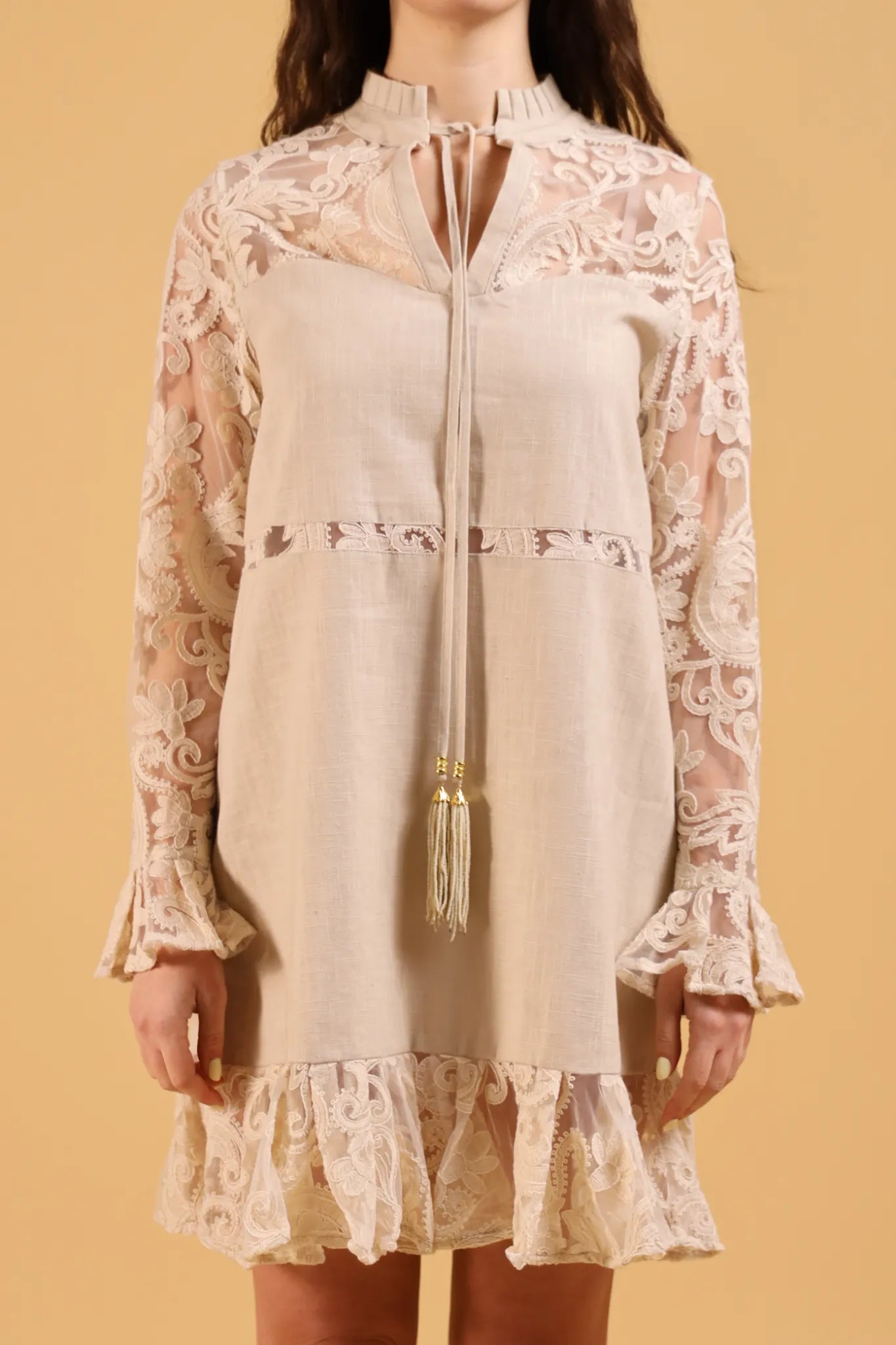 AMOSA-ABITO MACRAMè BEIGE