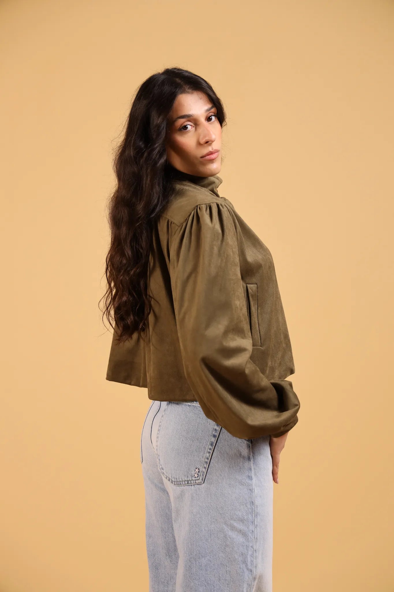 DELLE-GIACCA SUEDE VERDE