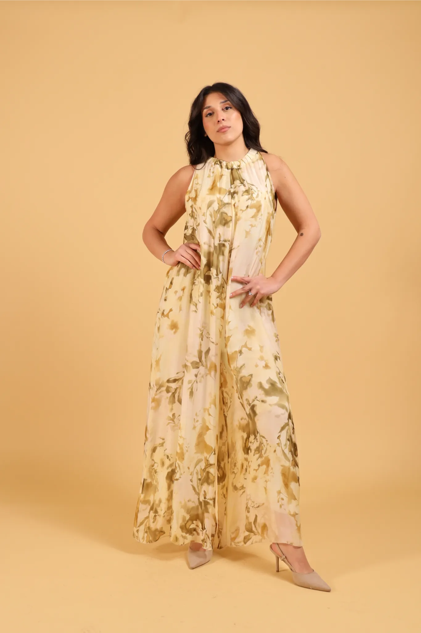MAISON REBECCA-JUMPSUIT YELLOW FLOWER