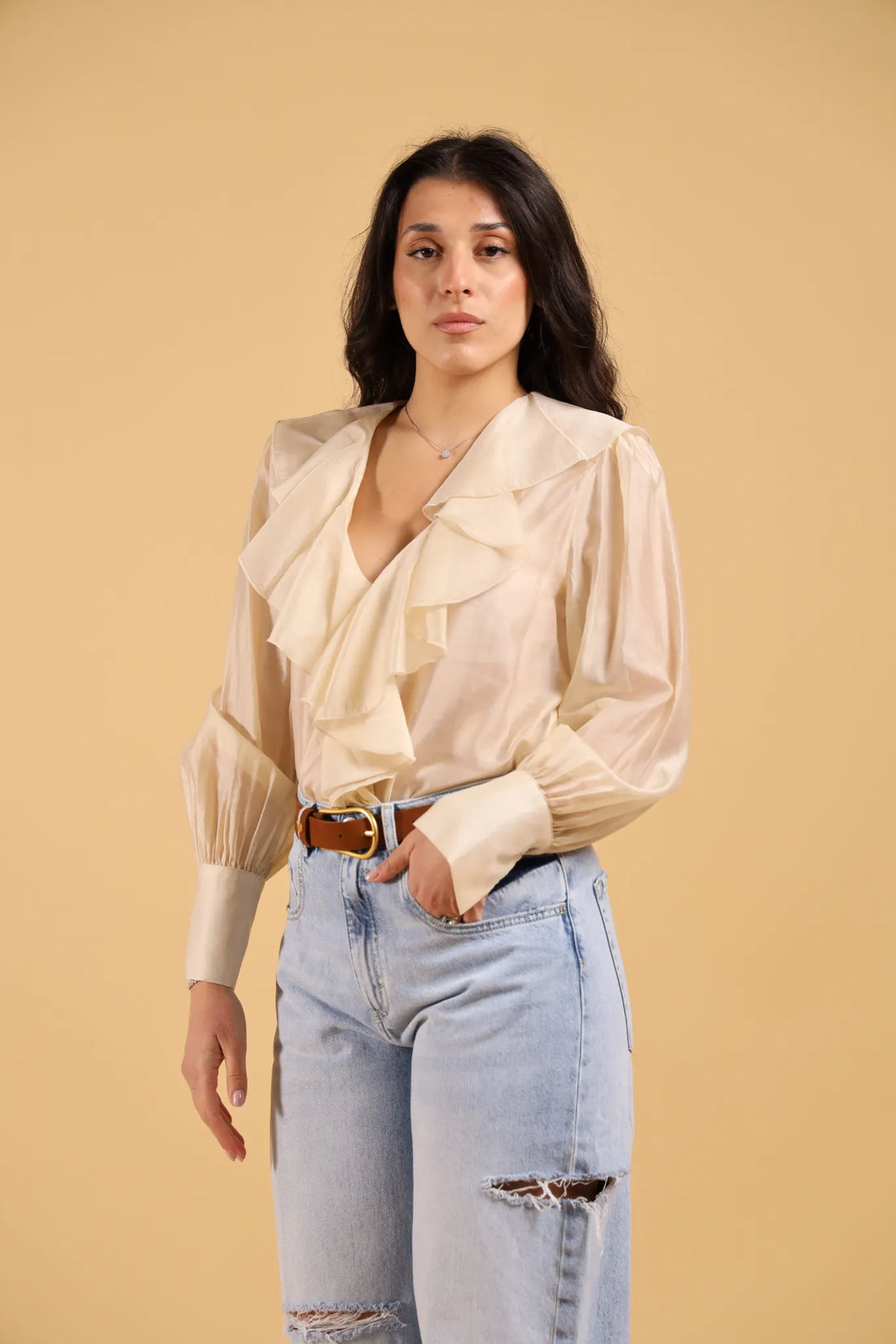 DELLE -CHEMISE IN ORGANZA BURRO