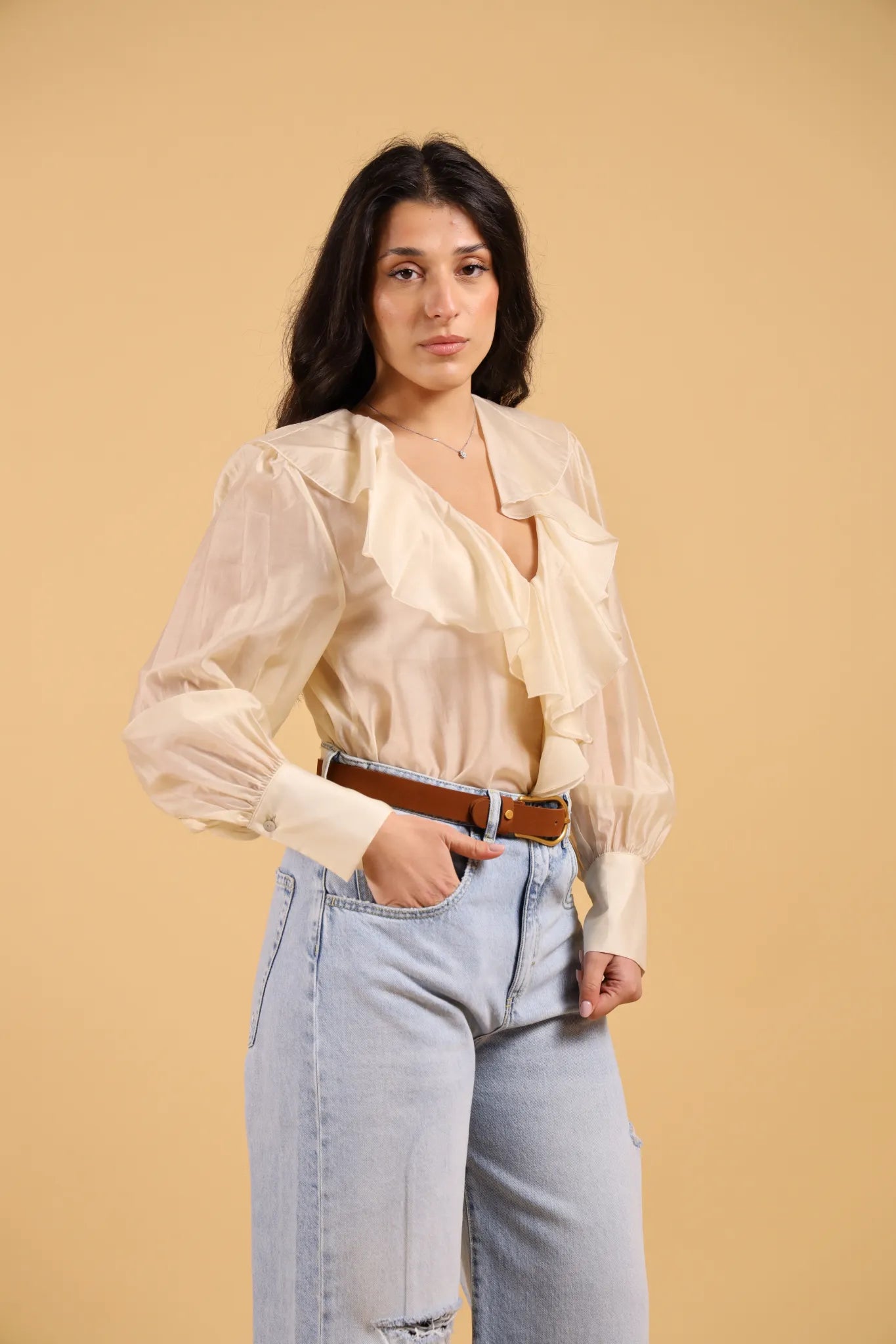 DELLE -CHEMISE IN ORGANZA BURRO