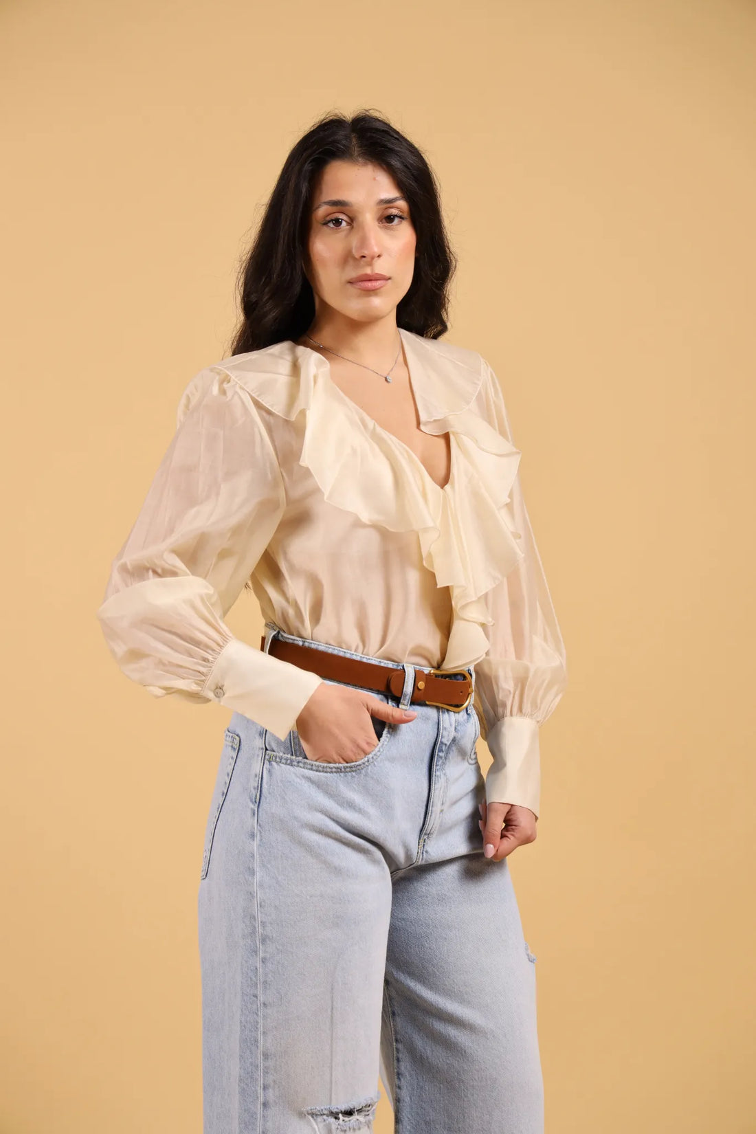DELLE -CHEMISE IN ORGANZA BURRO