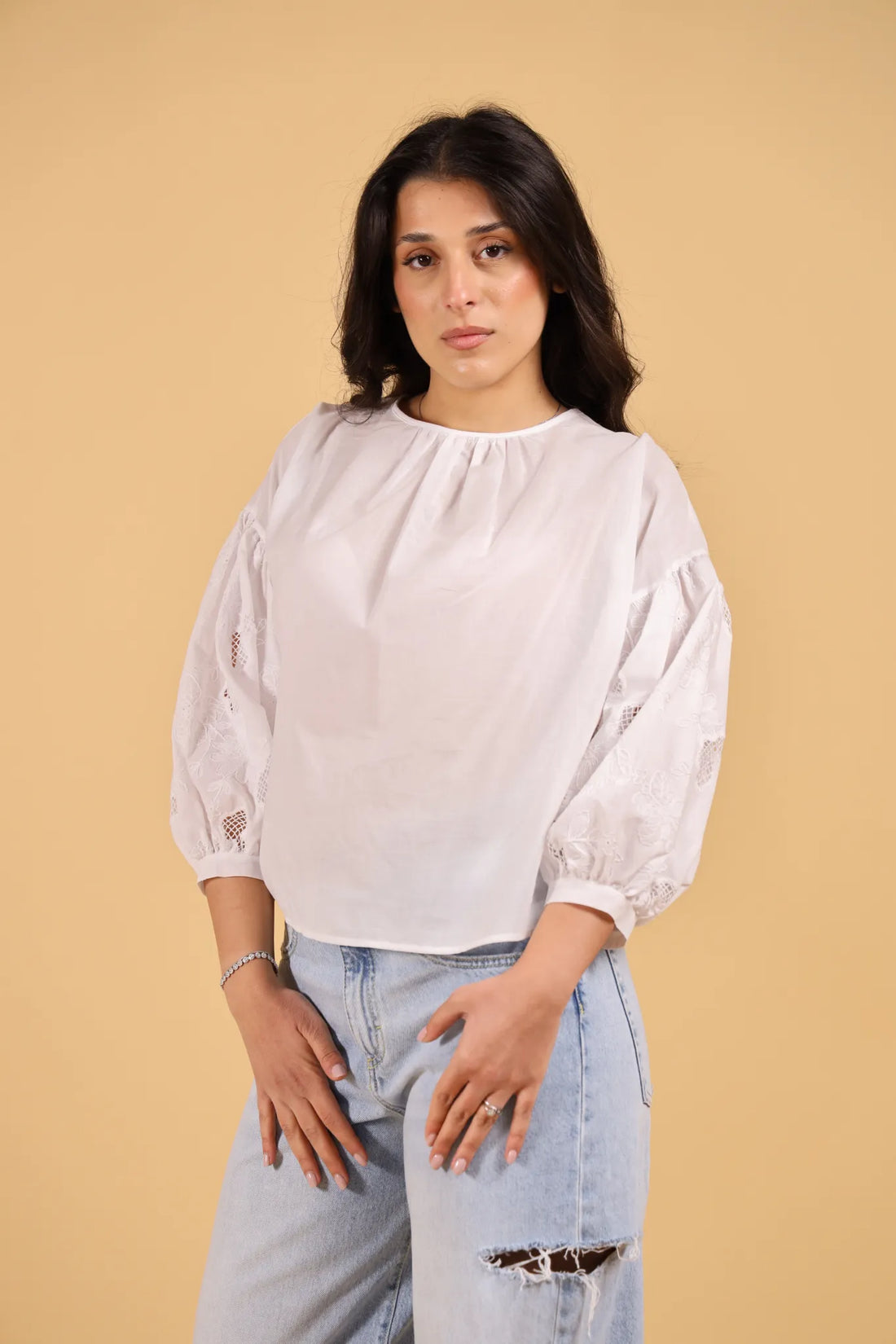 ATOS LOMBRDINI-CHEMISE MANICA SANGALLO WHITE