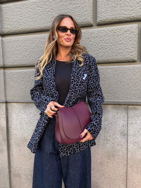 Borsa Helena Round Bordeaux Big