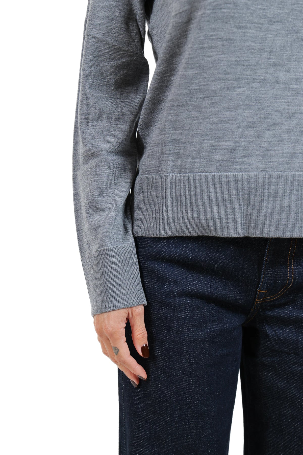 THEA-POLO LANA MERINO GRIGIO