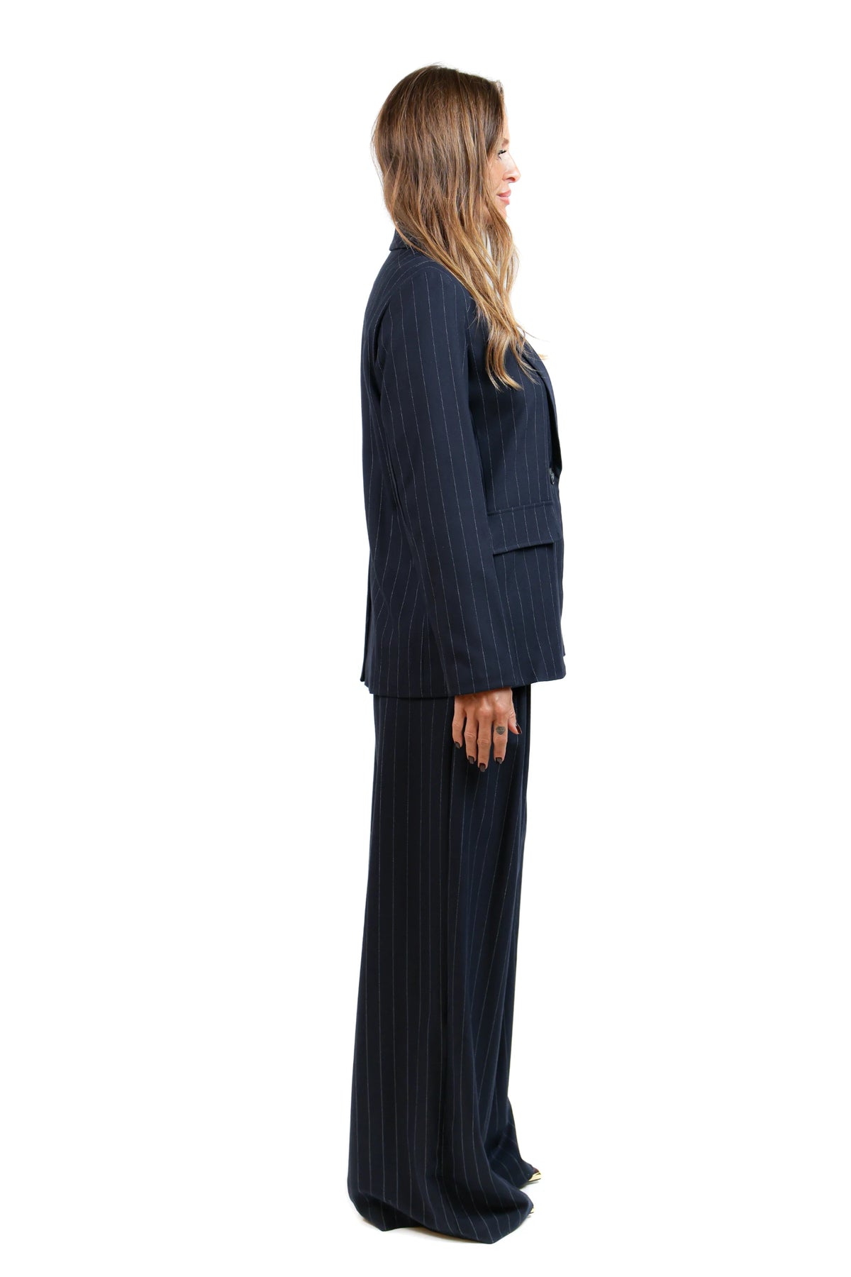 AL-TAILLEUR GIACCA MONOPETTO  BLU RIGATO