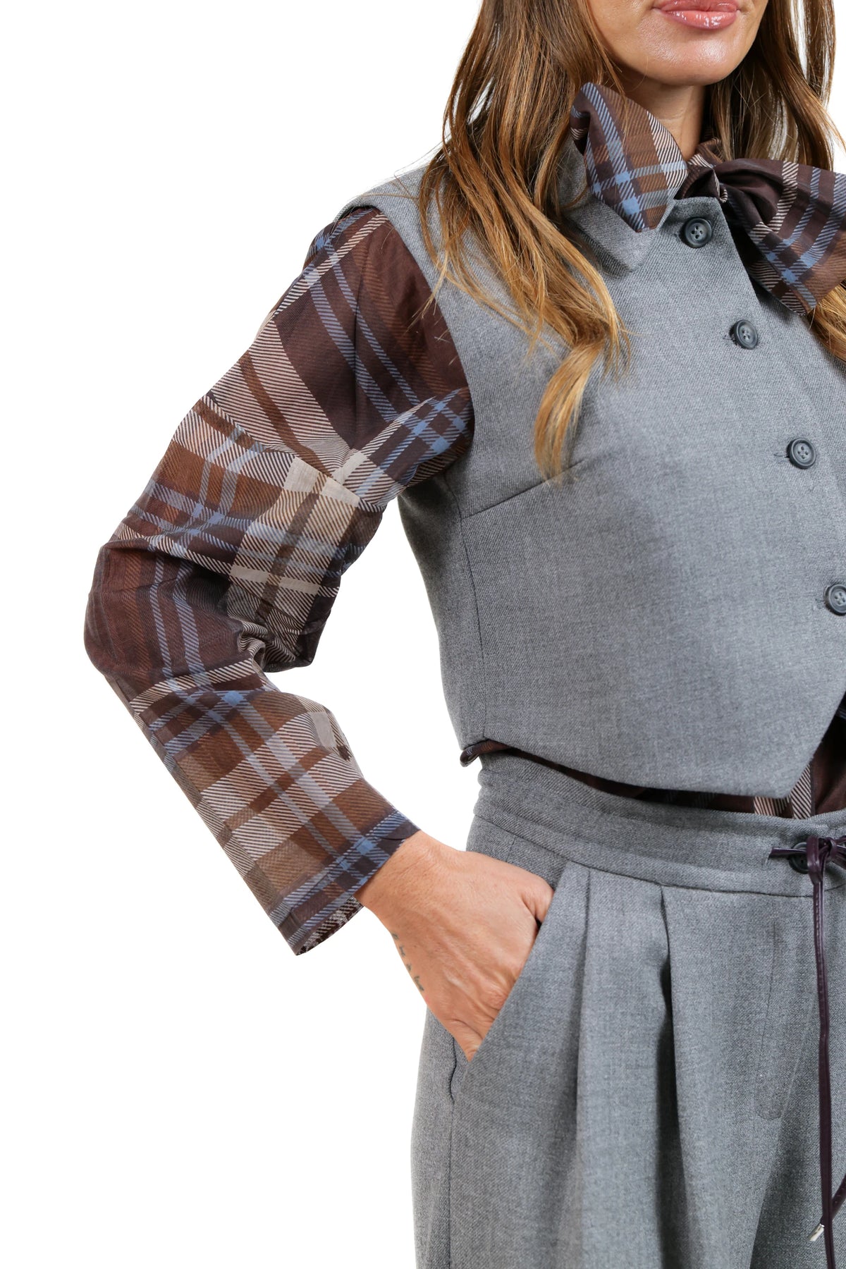 WELEBA/PELEBA-COORDINATO GILET GRIGIO