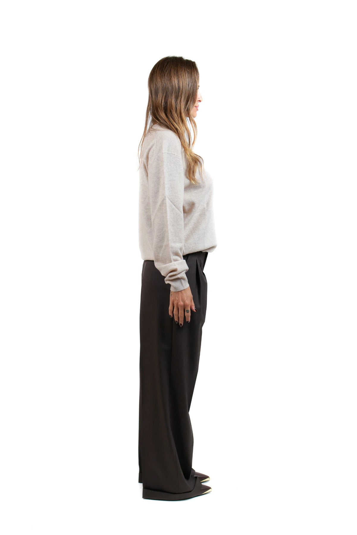 MAFERA26-PULL MERINO GIROCOLLO AVORIO