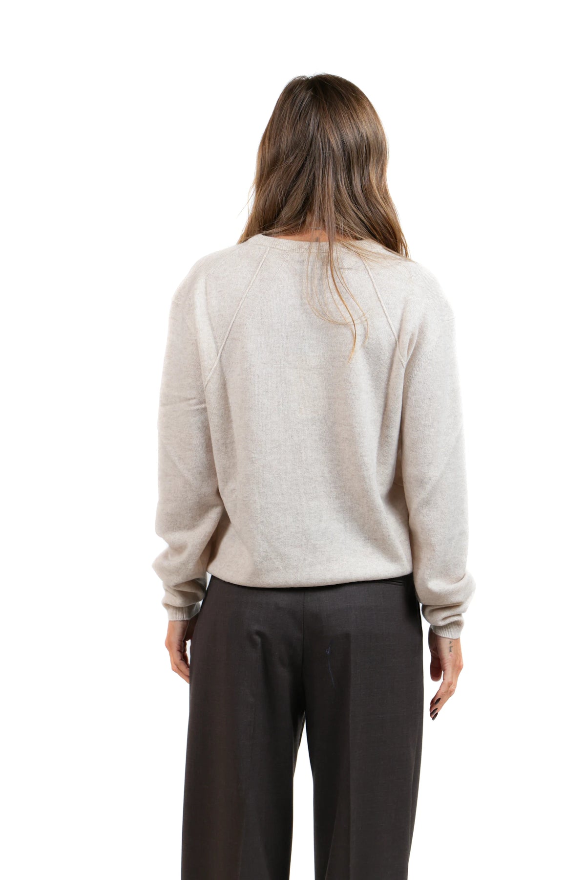 MAFERA26-PULL MERINO GIROCOLLO AVORIO