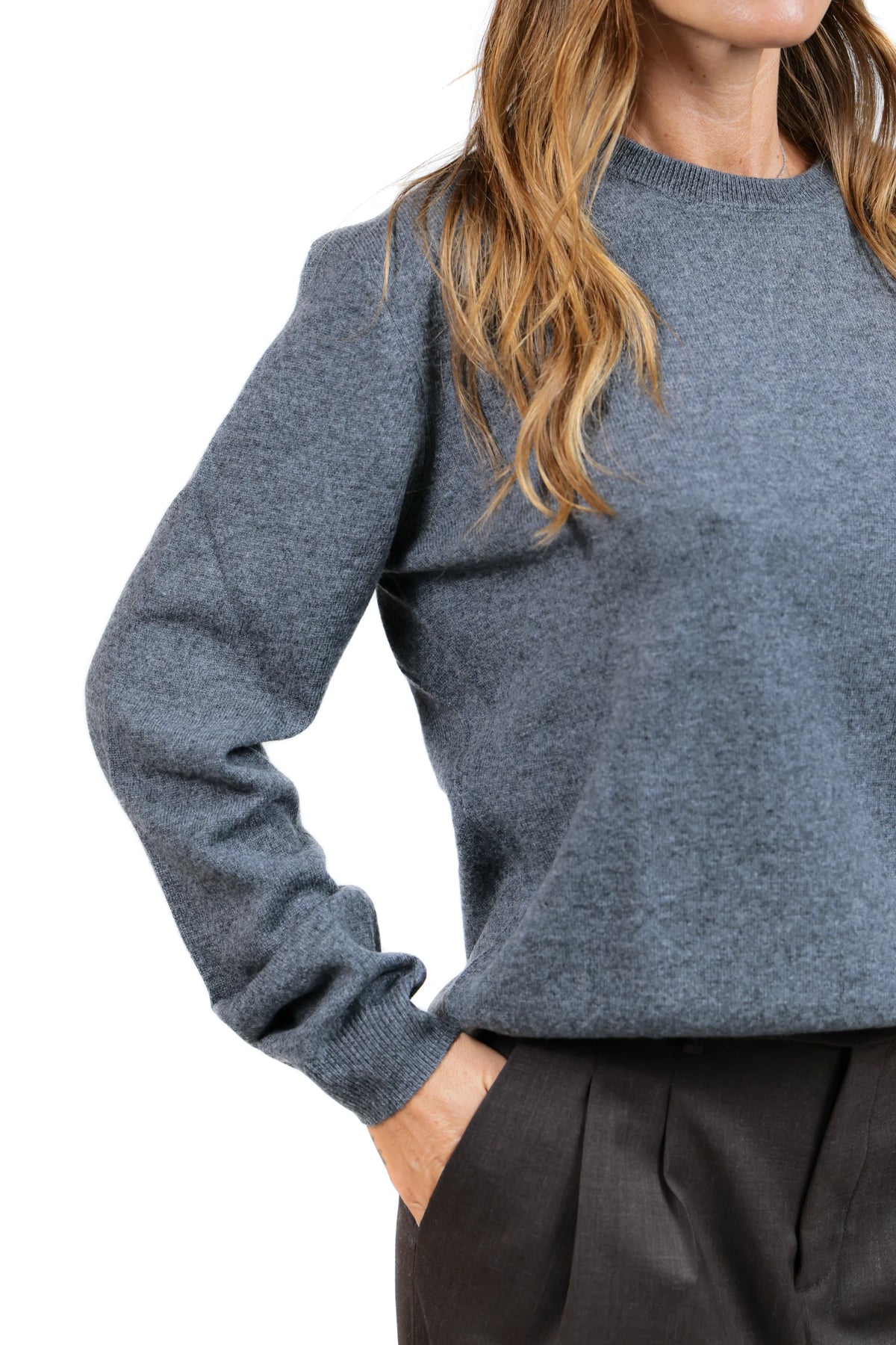 MAFERA26-PULL MERINO GIROCOLLO GRIGIO