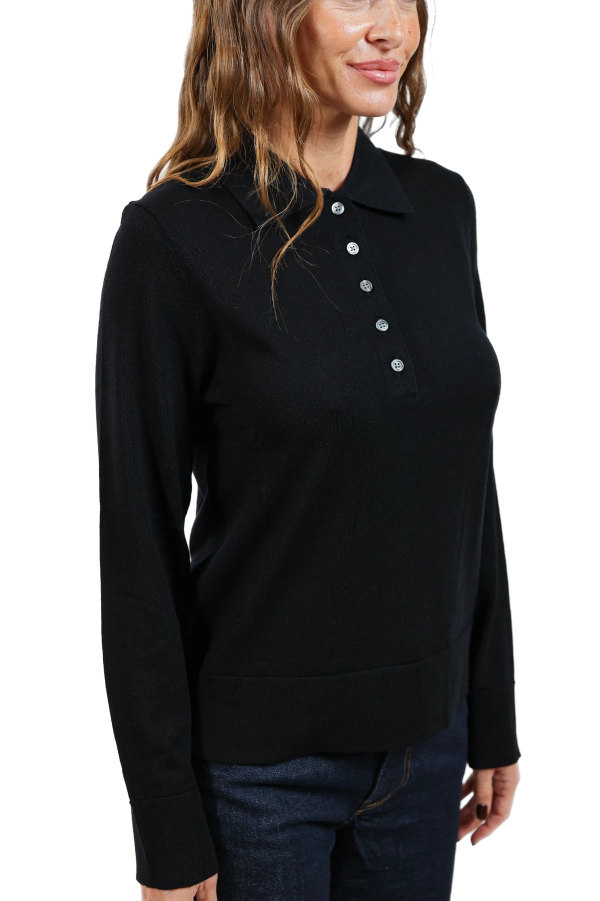 THEA-POLO LANA MERINO NERA
