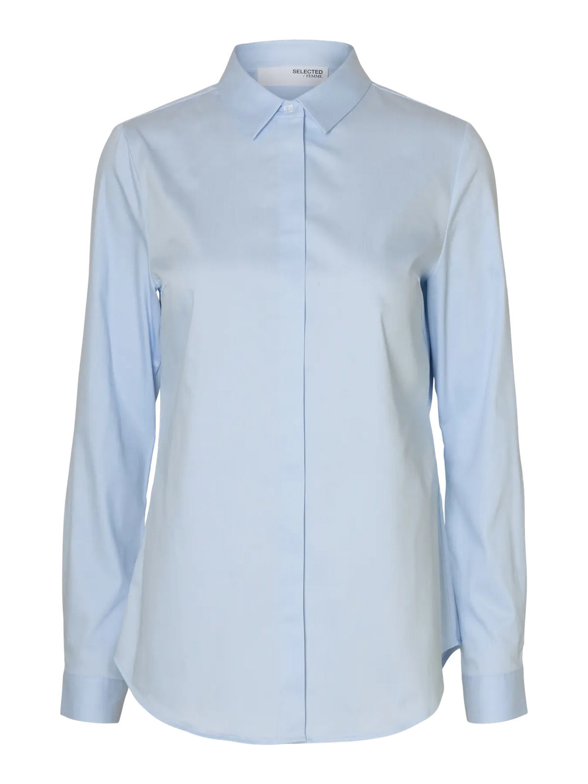 ROMIE-CAMICIA AZZURRA COLLO FRANCESE