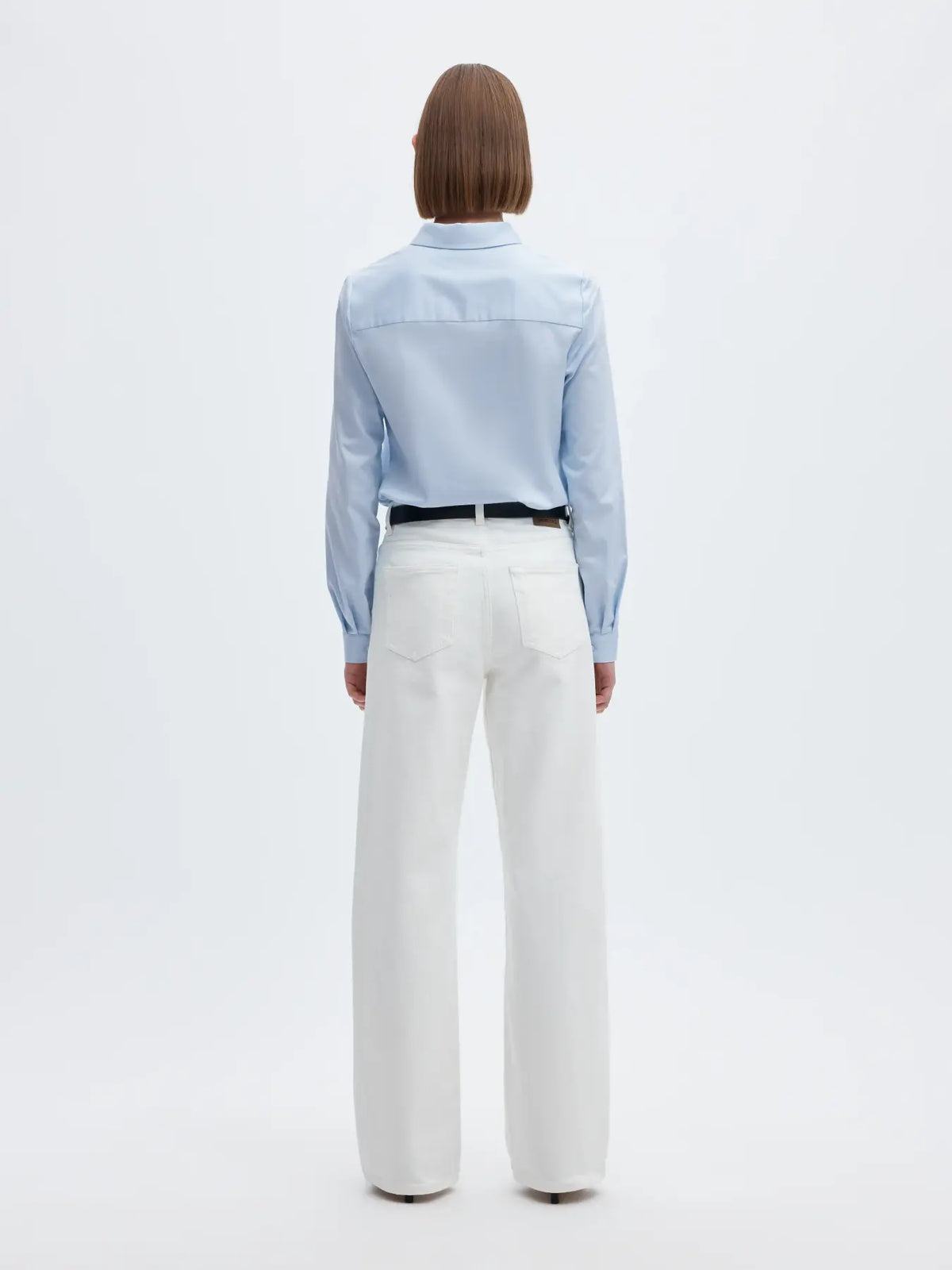 ROMIE-CAMICIA AZZURRA COLLO FRANCESE